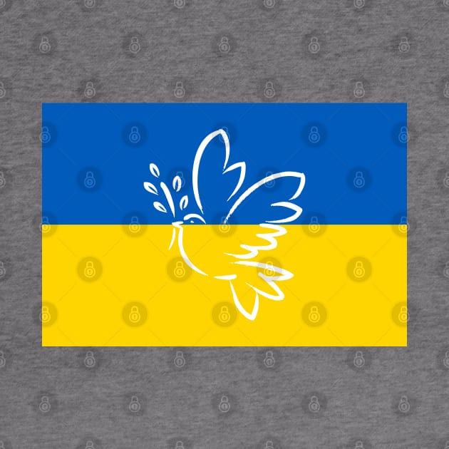 Ukraine Flag and Dove of Peace by COUNTRY FLAGS